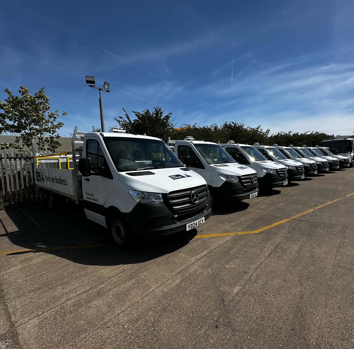 Clean white commercial van prepared for handover