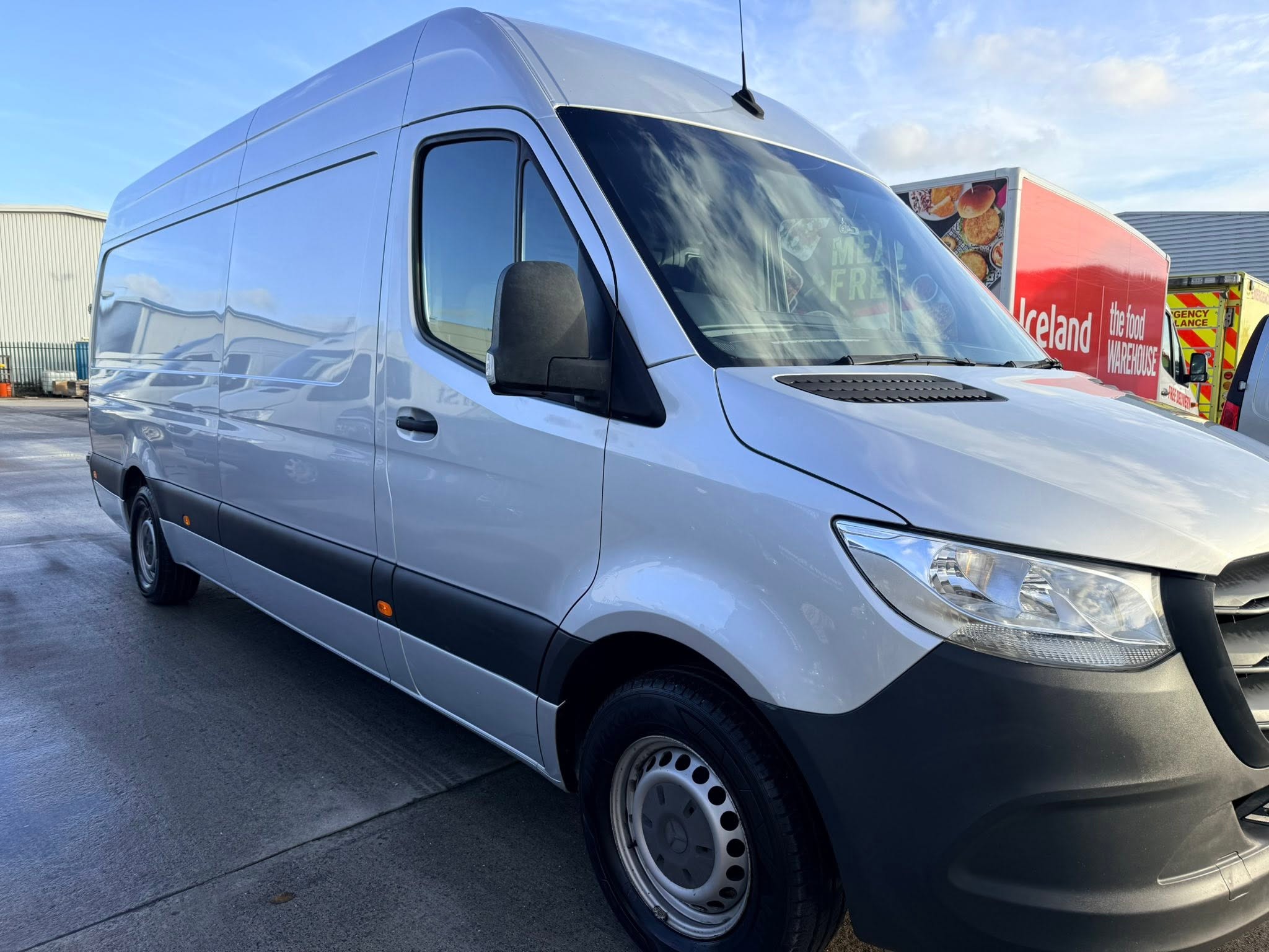 Commercial van receiving a machine polishing treatment