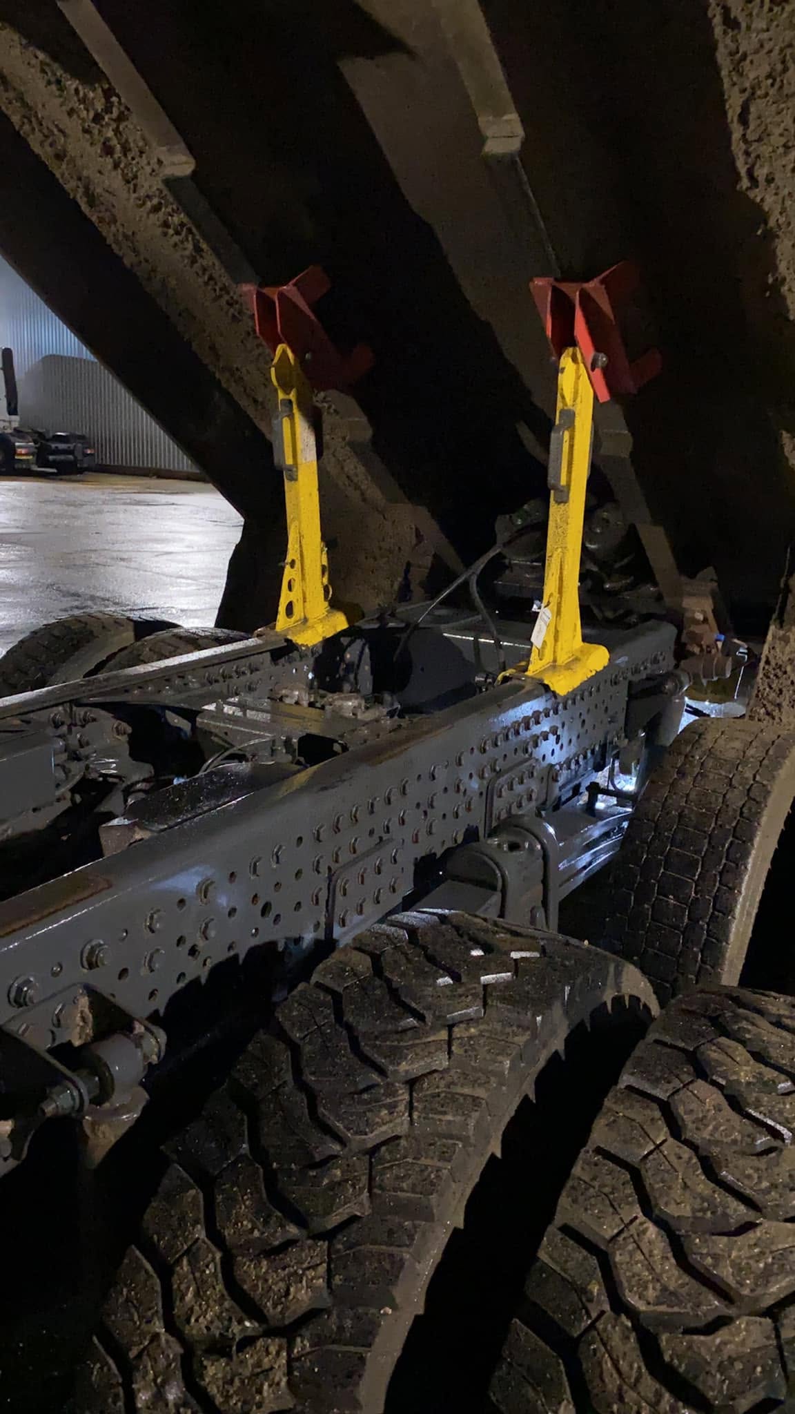Commercial vehicle underbody and chassis during an MOT preparation steam clean